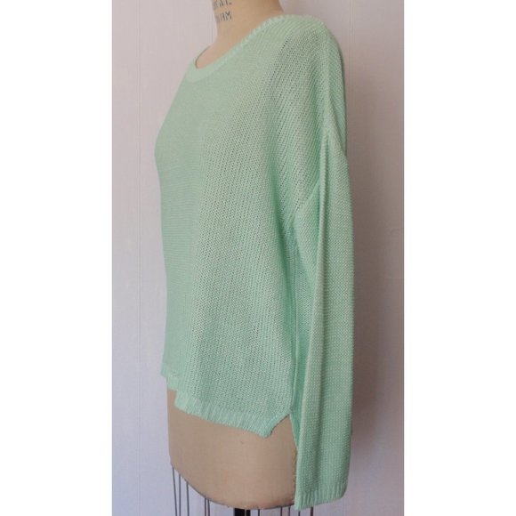 H&M MINT COATED SHAKER CREWNECK LONG SLEEVE SWEATER L NWT - Picture 3 of 6